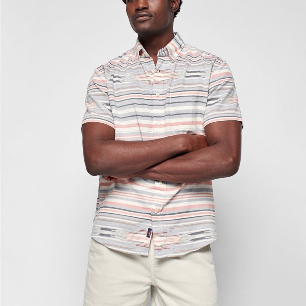 NWT Faherty Coast Shirt - Blue Rose Ikat